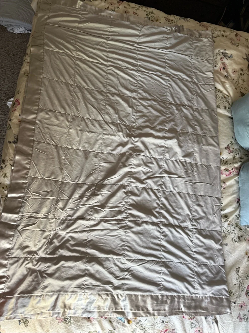 Silky Slate Gray Satin Fabric Panel